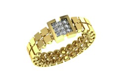 Кольцо из желтого золота с фианитом