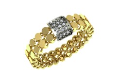 Кольцо из желтого золота с фианитом