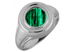 Серебряное кольцо с малахитом