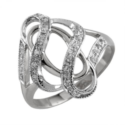 Кольцо из белого золота с фианитом