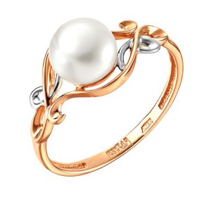 Золотое кольцо с жемчугом