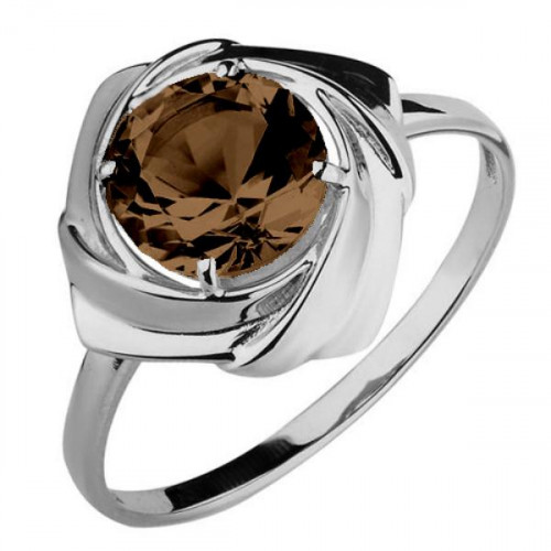 Серебряное кольцо с раух-топазом