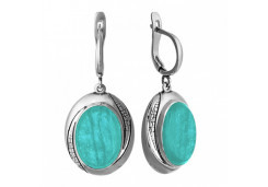 Серебряные cерьги висячие с амазонитом