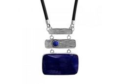 Серебряное колье с содалитом