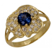 Кольцо из желтого золота с сапфиром