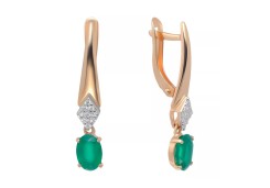 Серебряные cерьги висячие с агатом