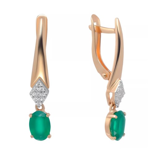 Серебряные cерьги висячие с агатом