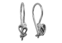 Серебряные cерьги классические с фианитом