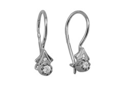 Серебряные cерьги с фианитом