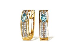 Золотые cерьги с топазом