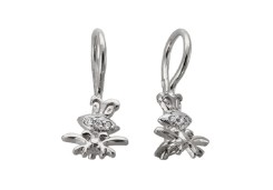 Серебряные cерьги классические с фианитом