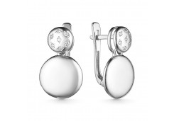 Серебряные cерьги классические с фианитом