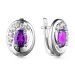Серебряные cерьги классические с аметистом