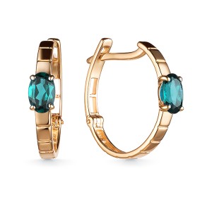 Золотые cерьги с лондон топазом