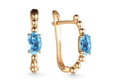 Золотые cерьги с топазом