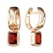 Золотые cерьги висячие с гранатом