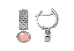 Серебряные cерьги висячие с морганитом