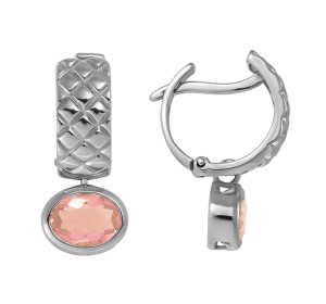 Серебряные cерьги висячие с морганитом