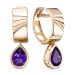 Золотые cерьги висячие с танзанитом