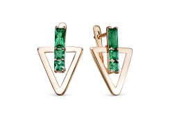 Золотые cерьги висячие с турмалином