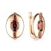 Золотые cерьги классические с гранатом