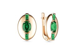 Золотые cерьги классические с хризопразом