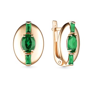 Золотые cерьги классические с хризопразом