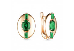 Золотые cерьги классические с хризопразом