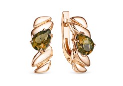 Золотые cерьги классические с султанитом