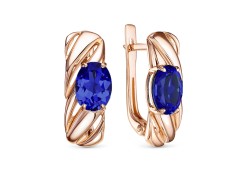 Золотые cерьги с корундом