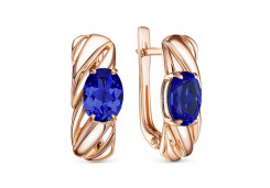 Золотые cерьги с корундом