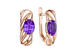 Золотые cерьги с танзанитом