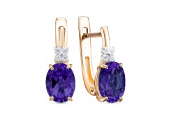 Золотые cерьги с танзанитом