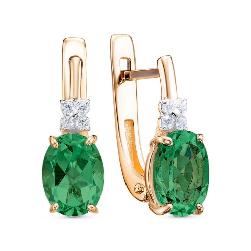 Золотые cерьги с турмалином