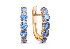 Золотые cерьги с топазом