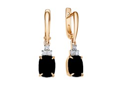 Золотые cерьги с агатом