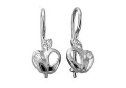 Серебряные cерьги классические с фианитом