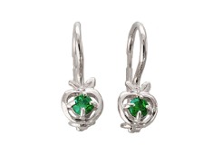 Серебряные cерьги классические с фианитом