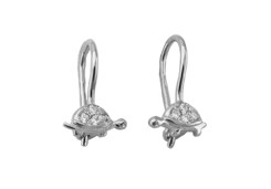 Серебряные cерьги классические с фианитом