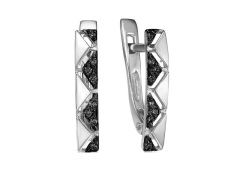 Серебряные cерьги классические с фианитом