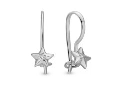 Серебряные cерьги классические с фианитом