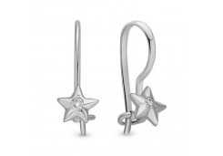 Серебряные cерьги классические с фианитом