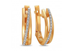 Золотые cерьги с фианитом