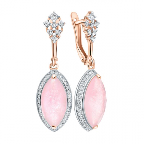 Серебряные cерьги классические с кварцем