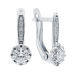 Серебряные cерьги классические с фианитом