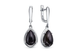 Серебряные cерьги висячие с агатом