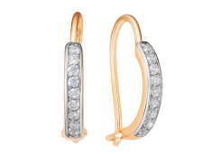 Золотые cерьги с фианитом