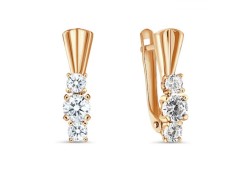 Золотые cерьги с фианитом