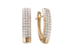 Золотые cерьги с фианитом