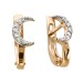 Золотые cерьги классические с фианитом